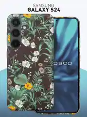 Тёмно-зелёный чехол для Samsung Galaxy A54 A34 A24 S23 S24 с принтом пластиковый ROSCO матовый тонкий