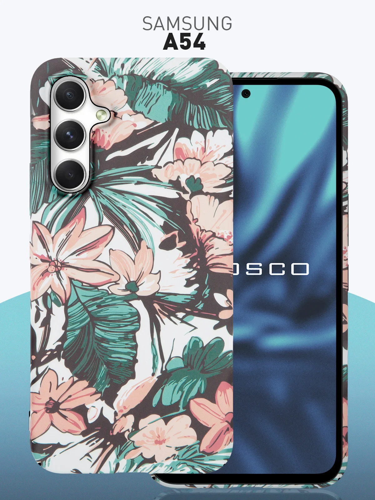 Розовый чехол для Samsung Galaxy A54 A34 A24 S23 S24 с принтом пластиковый ROSCO матовый тонкий