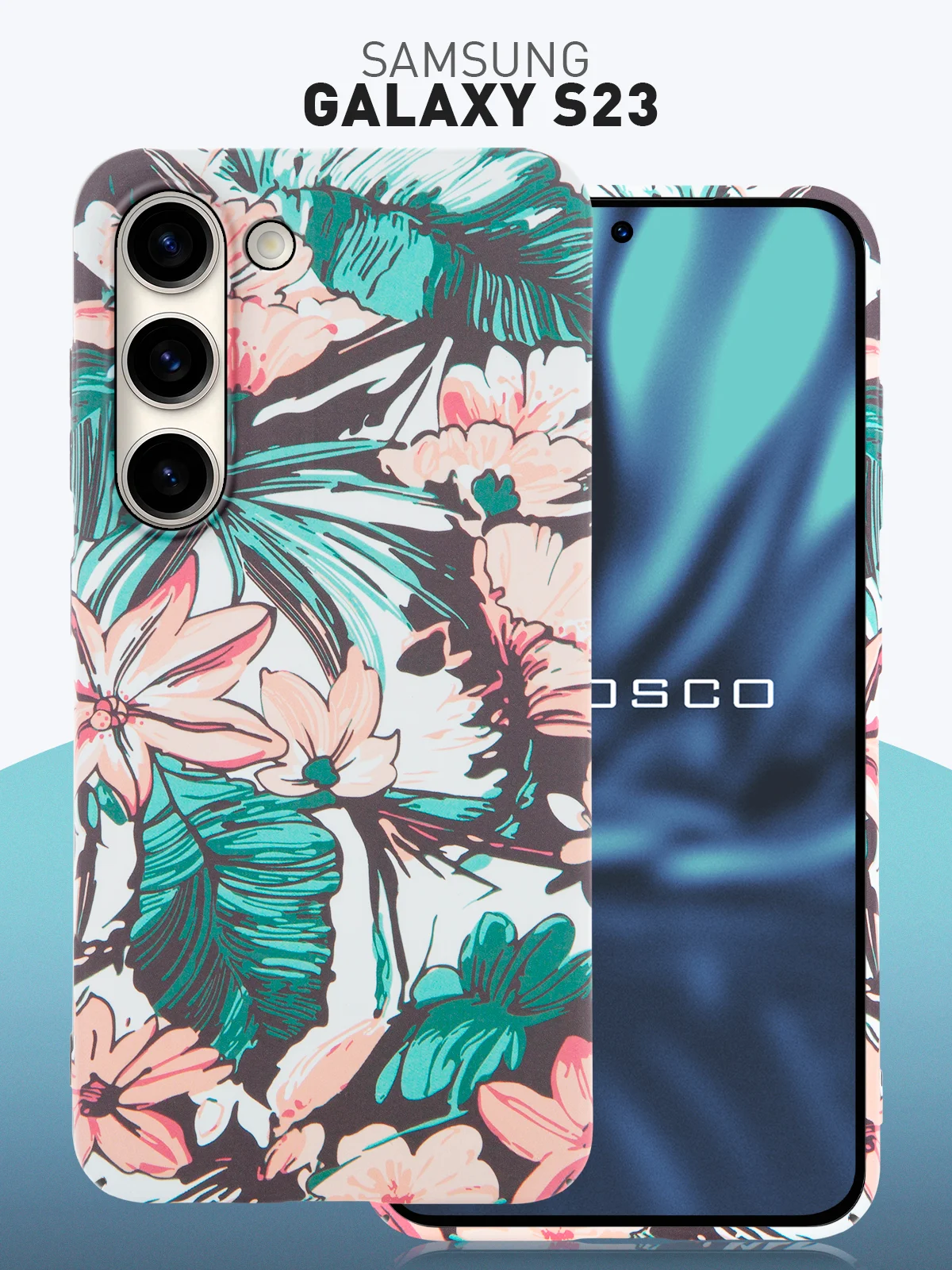 Розовый чехол для Samsung Galaxy A54 A34 A24 S23 S24 с принтом пластиковый ROSCO матовый тонкий