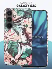 Розовый чехол для Samsung Galaxy A54 A34 A24 S23 S24 с принтом пластиковый ROSCO матовый тонкий