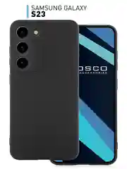 Черный чехол для Samsung Galaxy S23 силиконовый ROSCO матовый тонкий с бортиком- защитой камер
