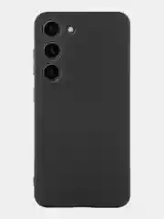 Черный чехол для Samsung Galaxy S23 силиконовый ROSCO матовый тонкий с бортиком- защитой камер