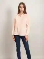 Розовый рубашка женская базовая классическая офисная