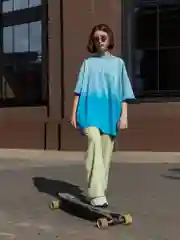Голубой футболка вареная оверсайз, "Варенка" oversize винтаж