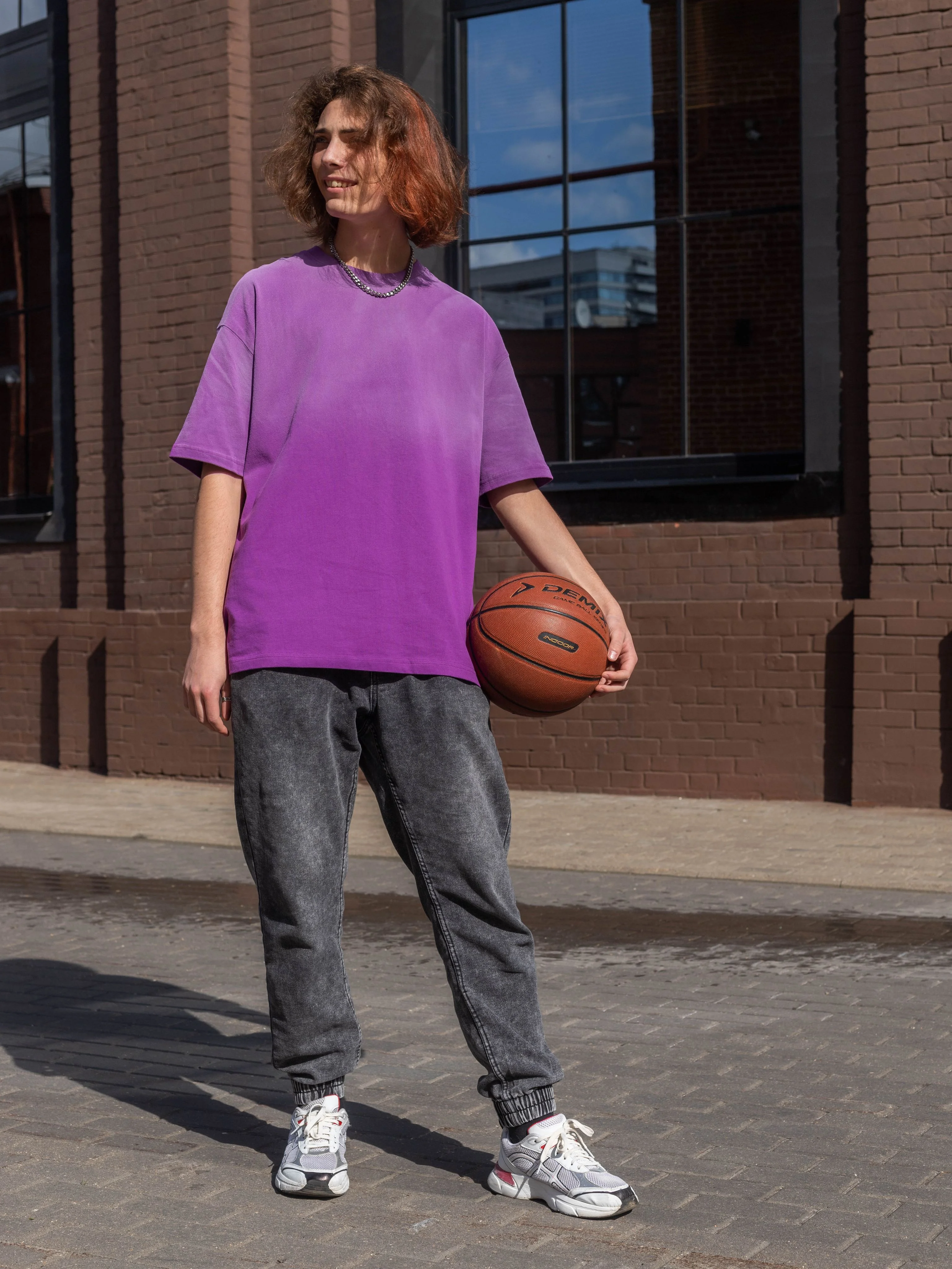 Фиолетовый футболка вареная оверсайз варенка oversize винтаж