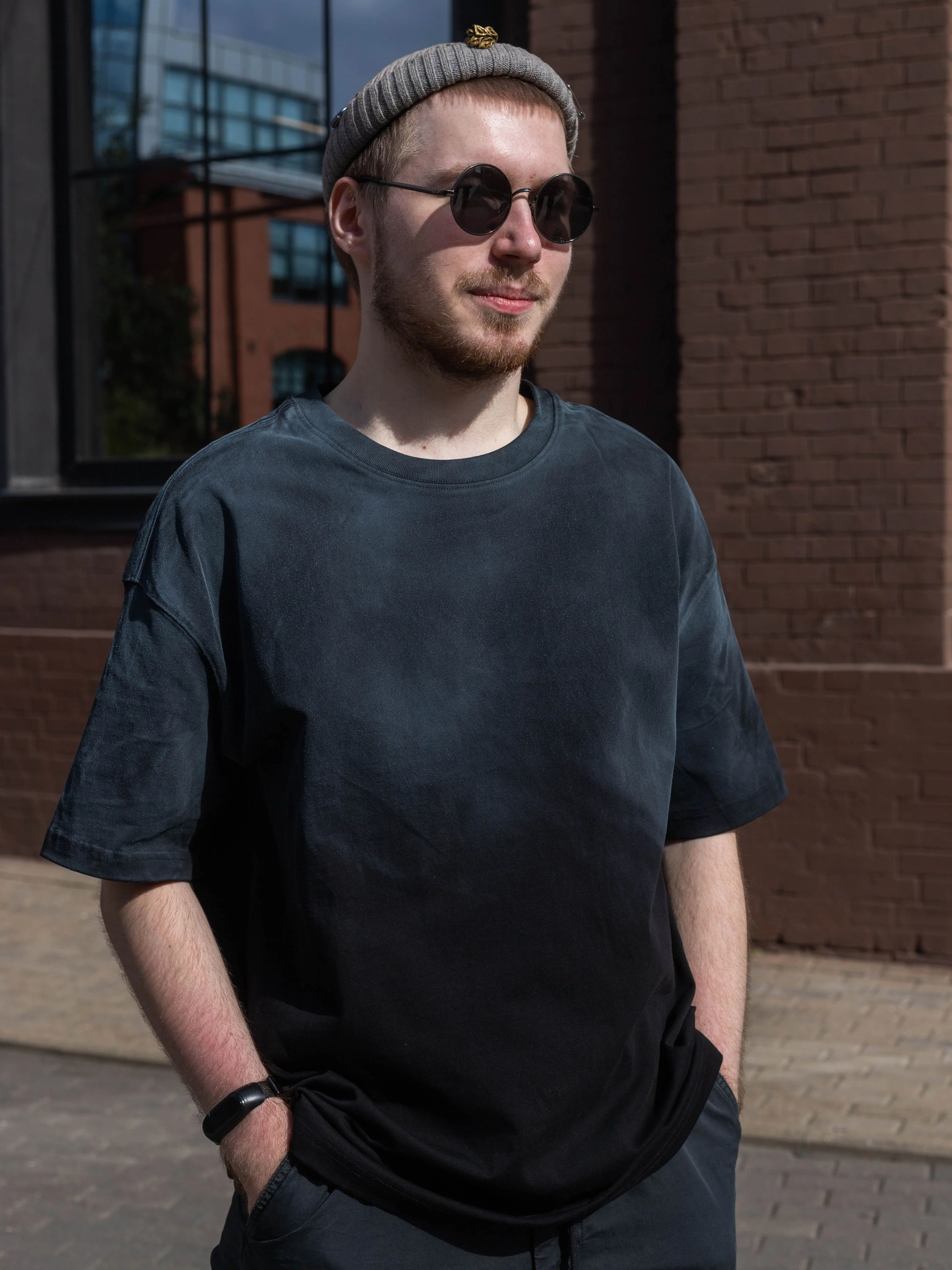 Черный футболка вареная оверсайз, "Варенка" oversize винтаж
