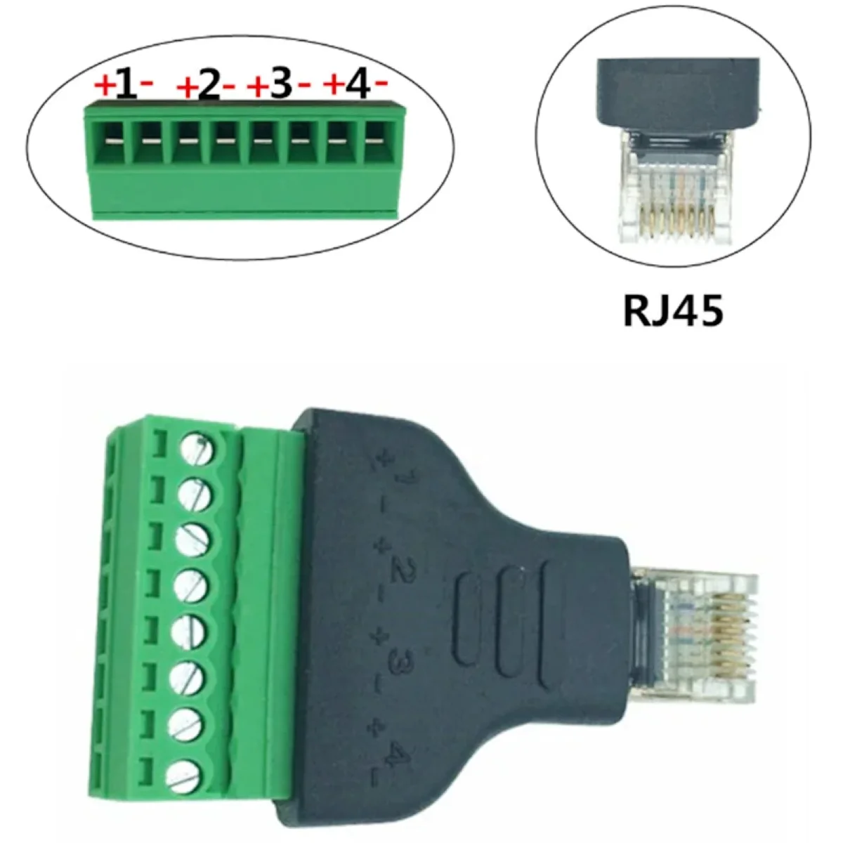 Переходник штекер разъём RJ-45 под винт, клеммная колодка 8 Pin Ethernet, адаптер