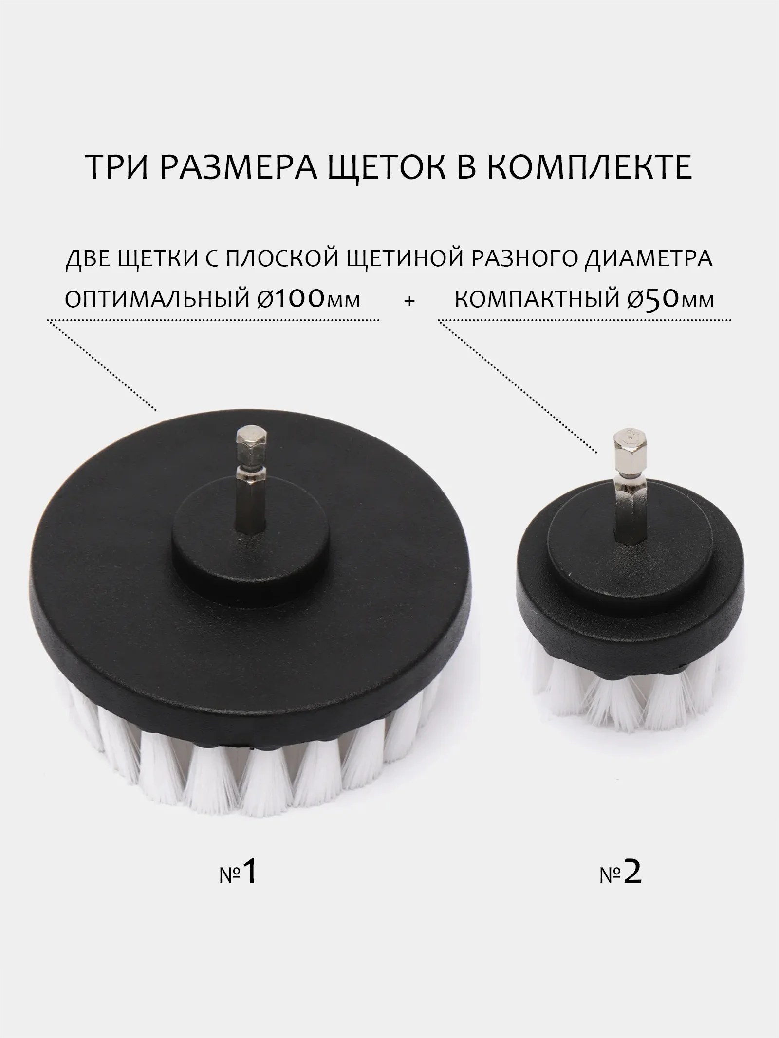 Синий меланж щетка для шуруповерта, для детейлинга и химчистки авто