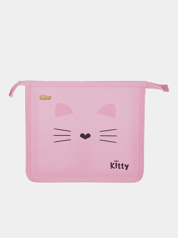 Папка для тетрадей Комус Kitty, А5, на молнии, пластик