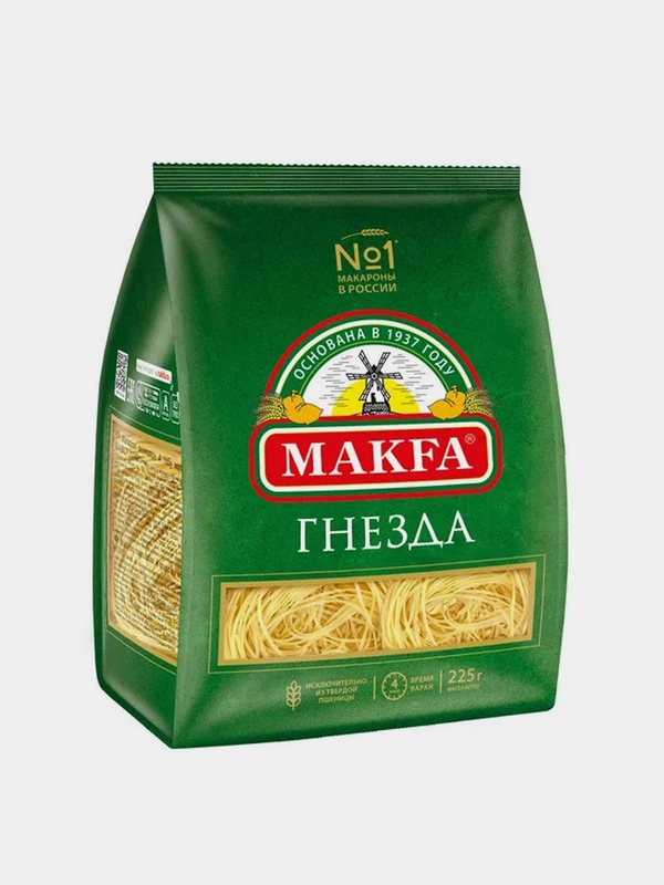 Макаронные изделия Makfa Гнезда Капеллини, 225 г