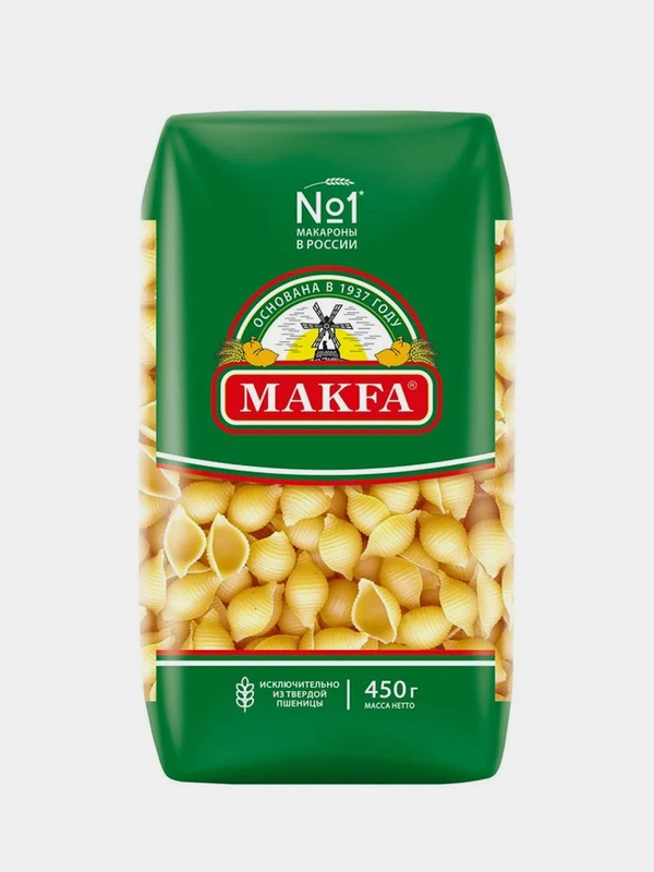 Макаронные изделия MAKFA Ракушки, 450 г