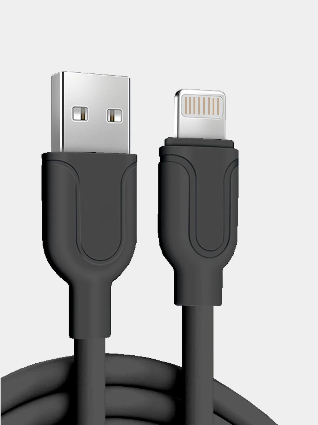 Черный кабель для зарядки iPhone usb lightning Айфон