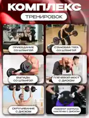 Гантели, разборные, со штангой, набор, 25 кг