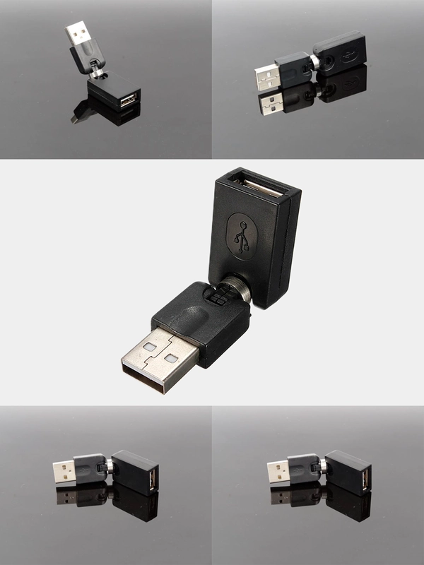 Поворотный адаптер переходник, угловой USB 2.0, штекер USB гнездо 360 градусов