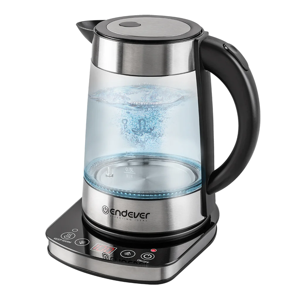 Серебряный электрический чайник ENDEVER SkyLine KR-367G