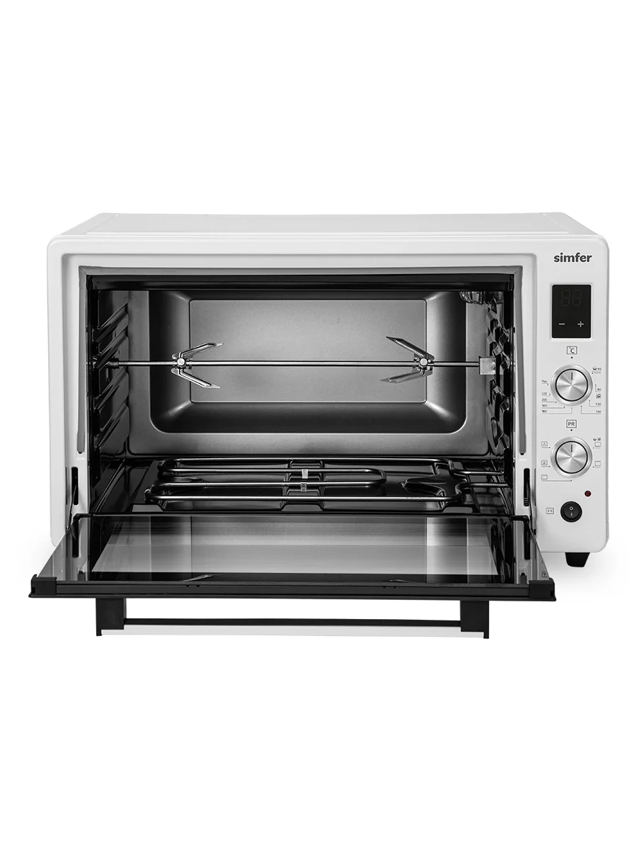 Мини-печь Simfer M7070, 6 режимов, конвекция, двойное стекло, цифровой дисплей, белый