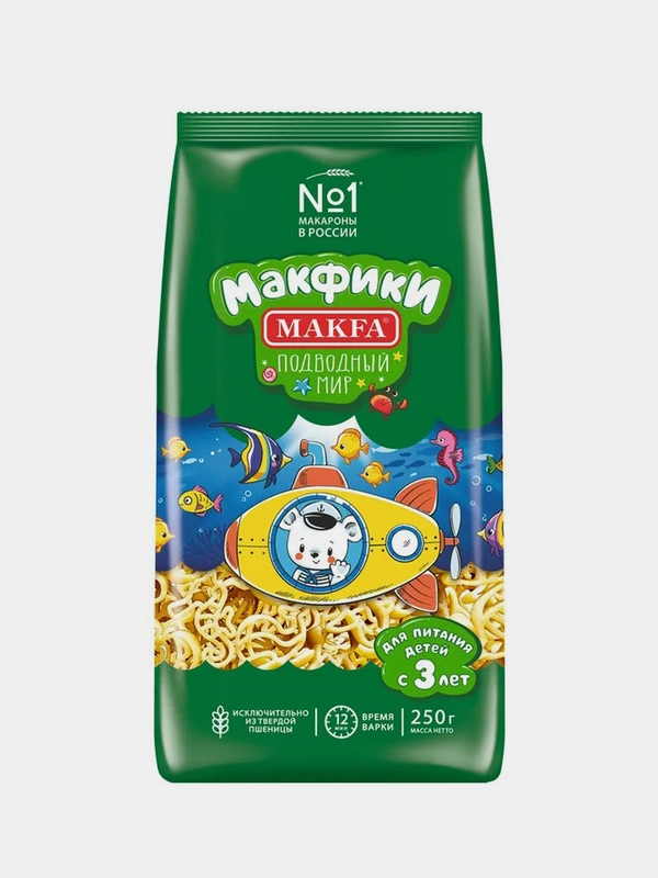 Макаронные изделия Makfa Макфики: Подводный мир, 250 г