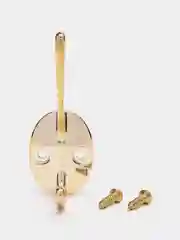 Крючок мебельный ТУНДРА TKD002 LIGHT, двухрожковый, золото