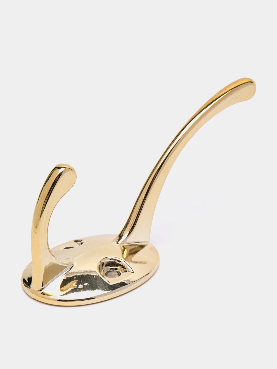 Крючок мебельный ТУНДРА TKD002 LIGHT, двухрожковый, золото