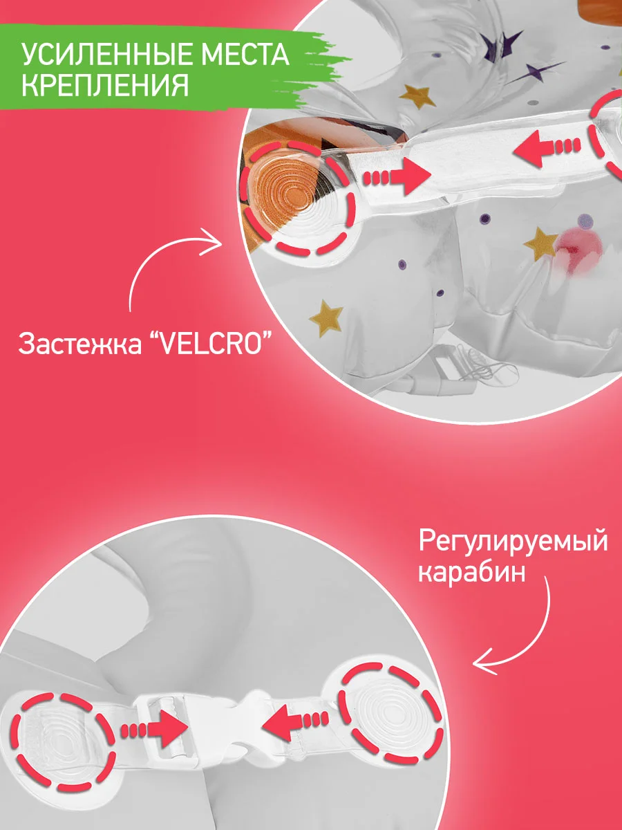 Голубой круг надувной на шею для купания новорожденных 0+