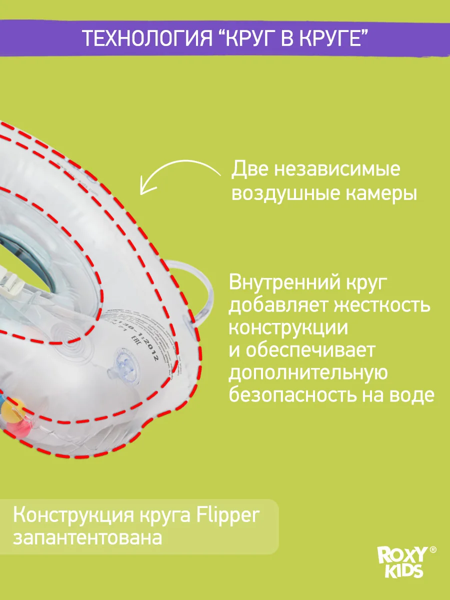 Конфетный круг надувной на шею для купания новорожденных 0+