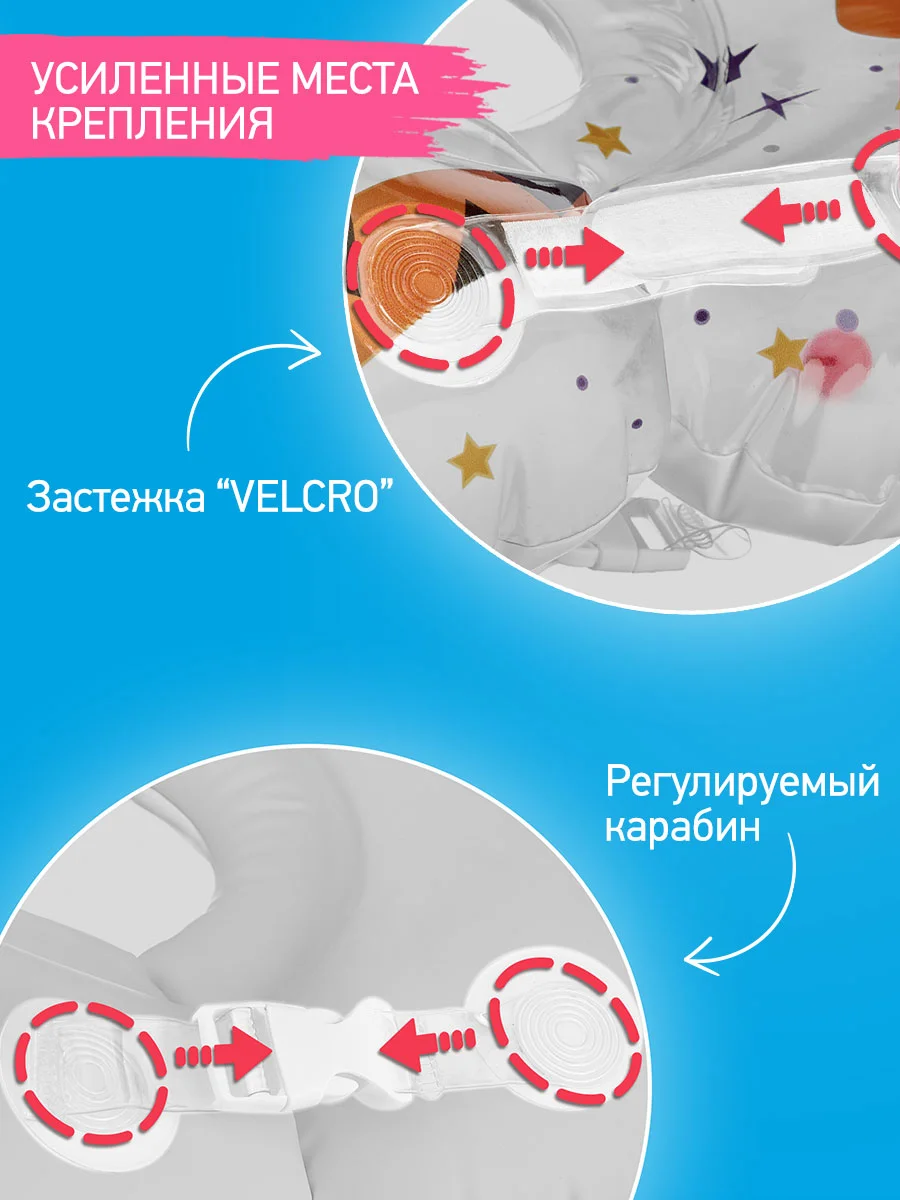 Зеленый круг надувной на шею для купания новорожденных 0+