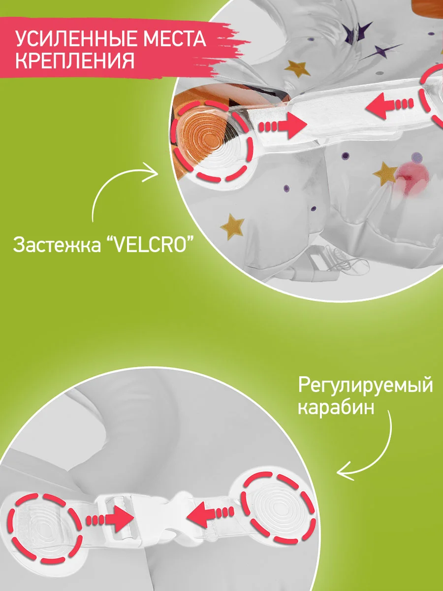 Бирюзовый круг надувной на шею для купания новорожденных 0+