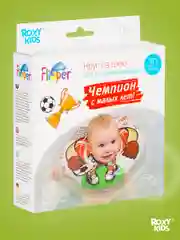 Бирюзовый круг надувной на шею для купания новорожденных 0+