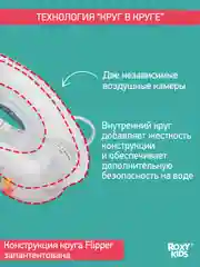 Коралловый меланж круг надувной на шею для купания новорожденных 0+
