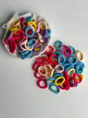 Фуксия резинки для волос детские, в косметичке, 100 штук, 2 см