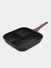 Черный кухонный набор посуды для приготовления /кастрюли,пароварка,сковорода/Подарок