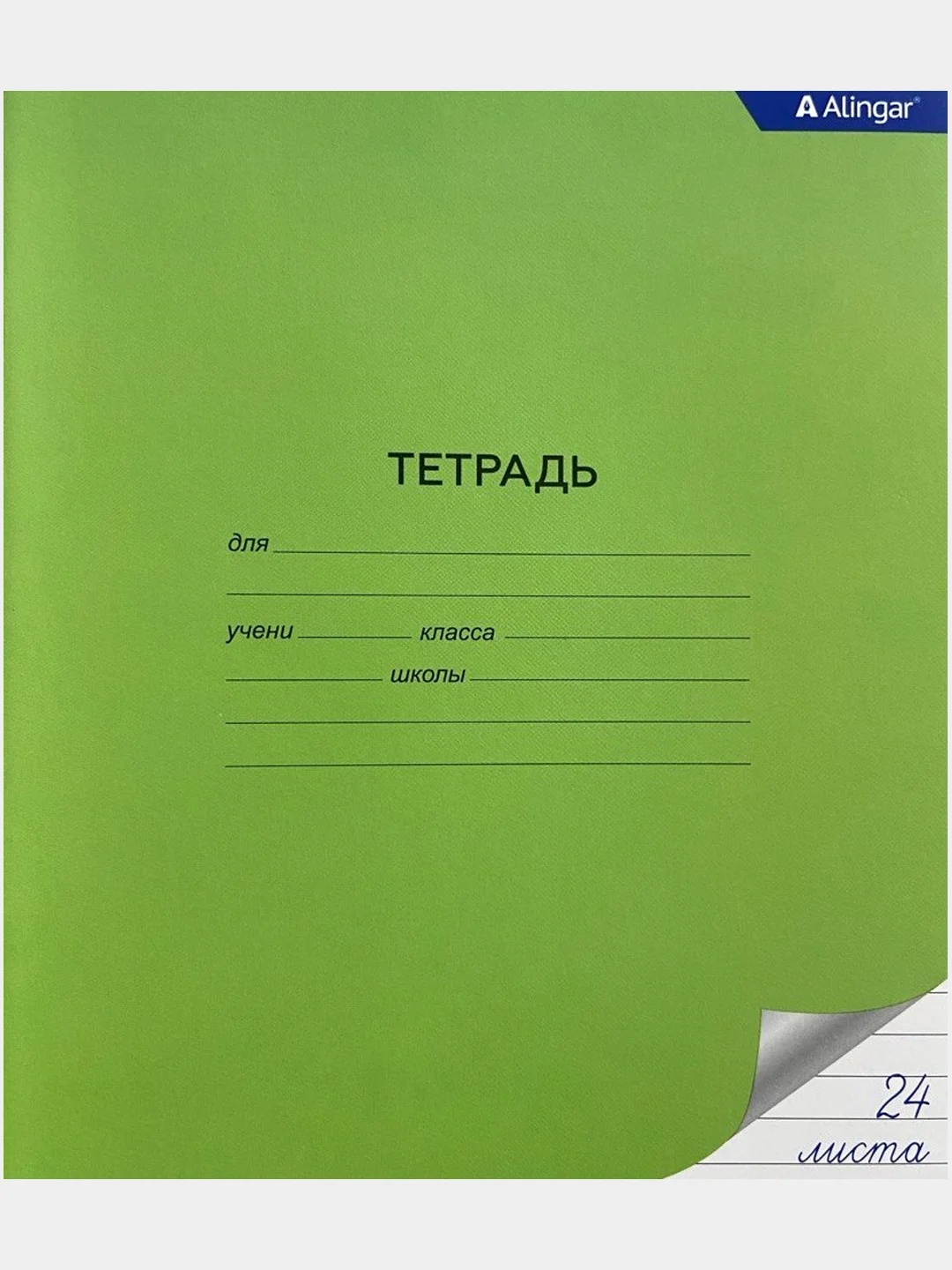 Лайм тетрадь 24 листа, в клетку и линейку, в комплекте 5 штук, яркая обложка