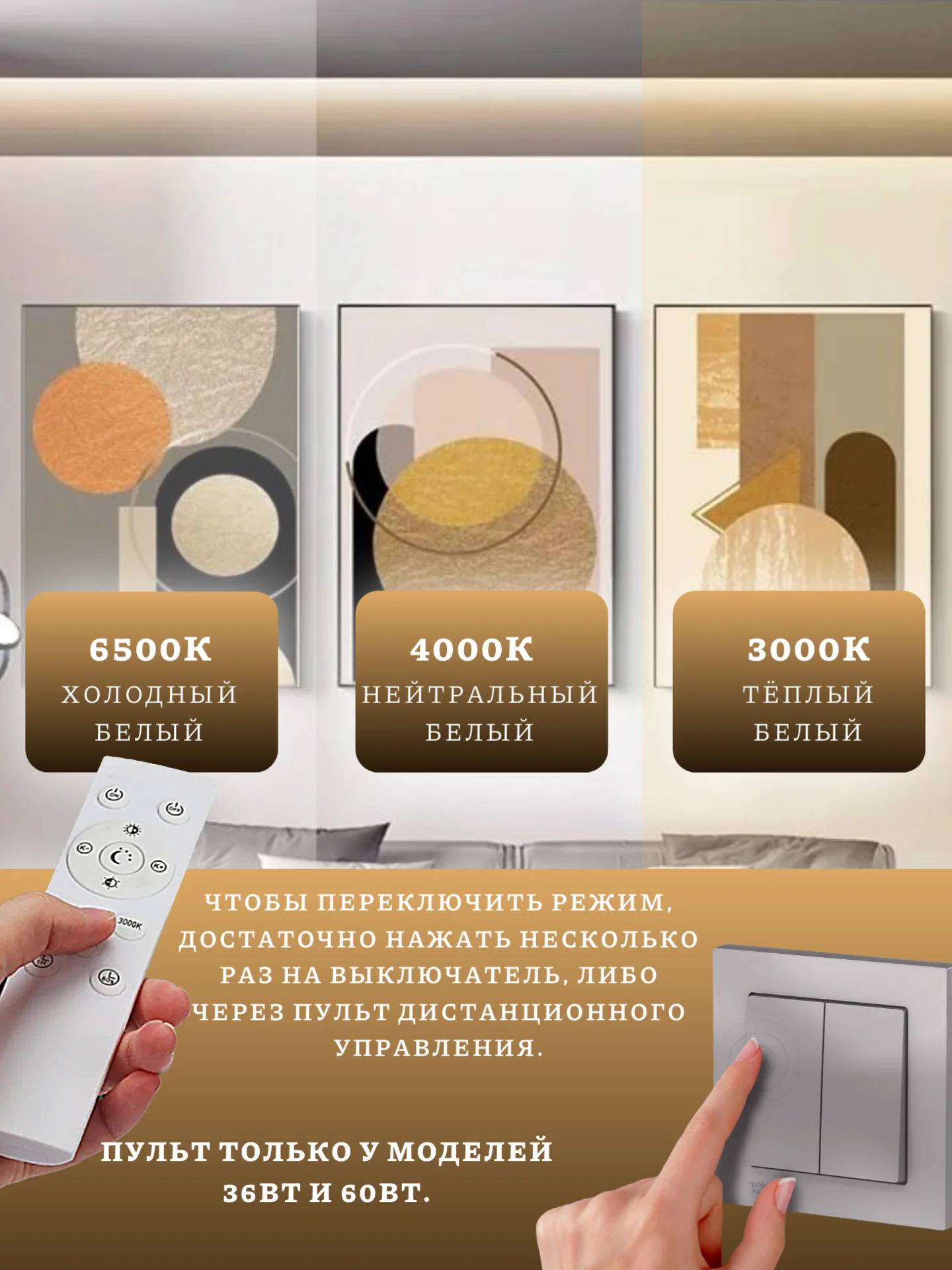 Потолочный светодиодный светильник, лампа светодиодная 3000К,4000К,6500К, ультратонкий