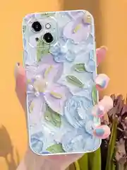 Голубой чехол для айфон (iPhone) 11 12 13 14 15 Pro Max Mini силиконовый