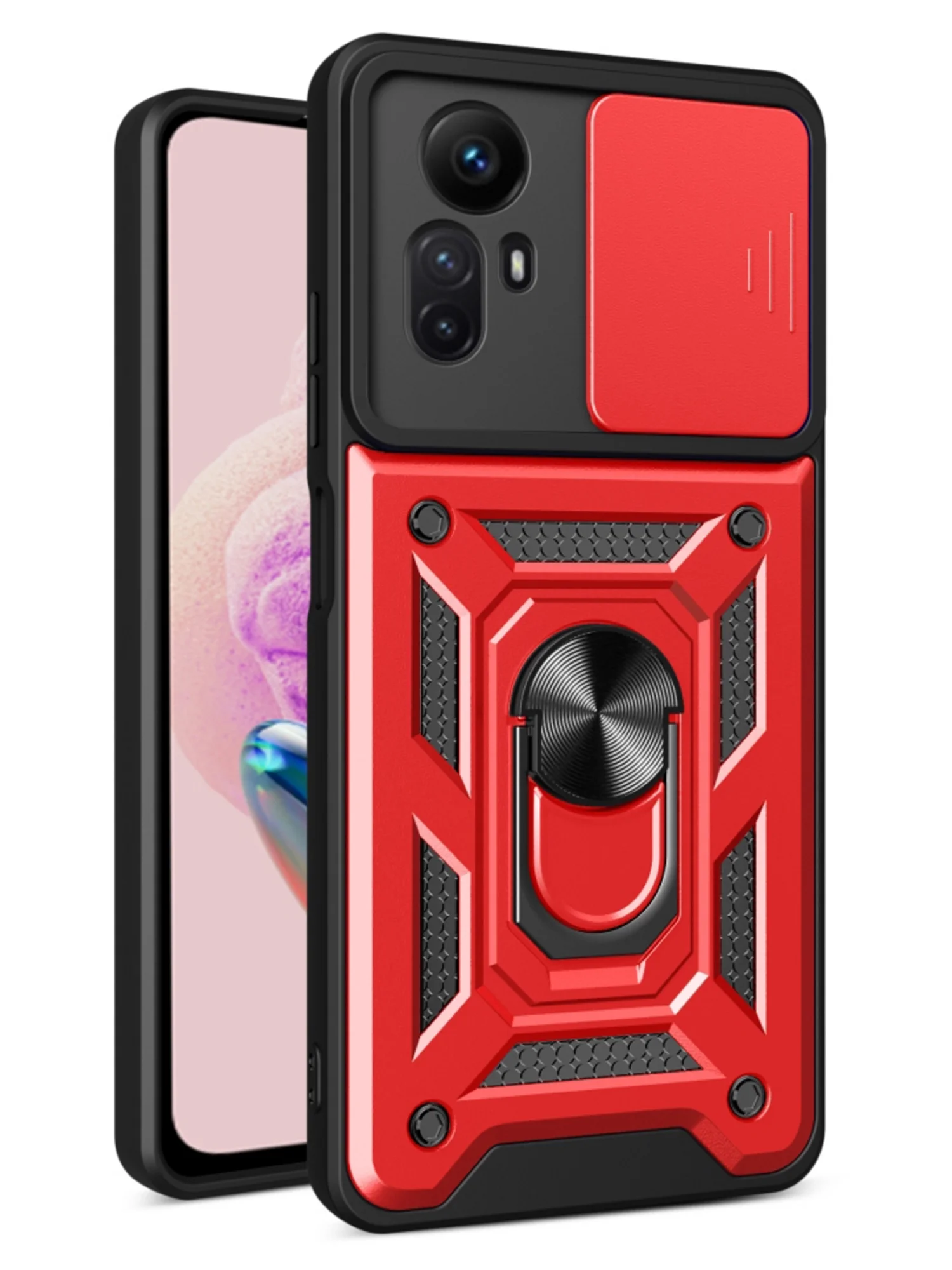 Красный чехол противоударный armors для Xiaomi Redmi Note 12S / Редми Нот 12S с защитой камеры