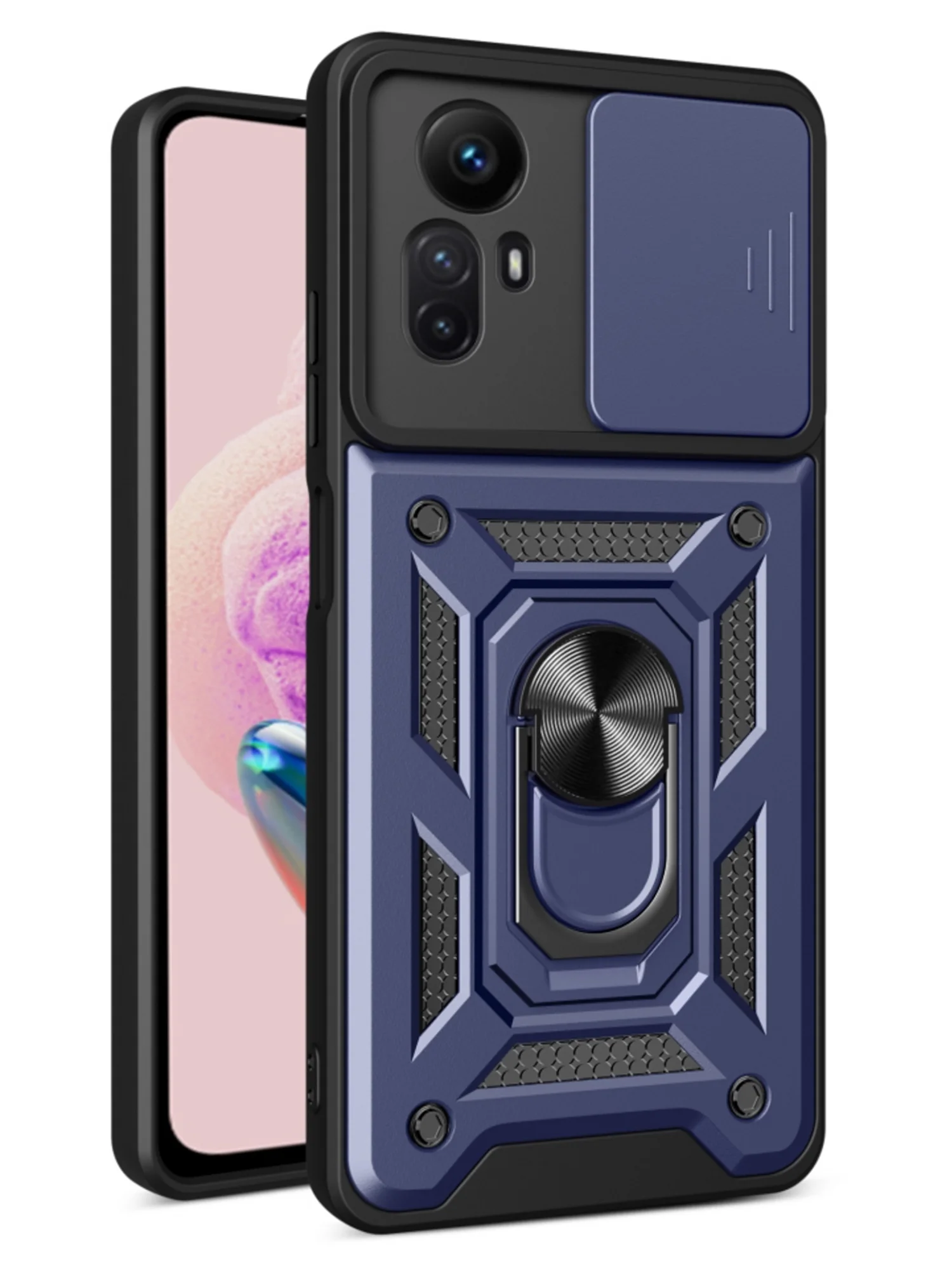 Темно-синий чехол противоударный armors для Xiaomi Redmi Note 12S / Редми Нот 12S с защитой камеры