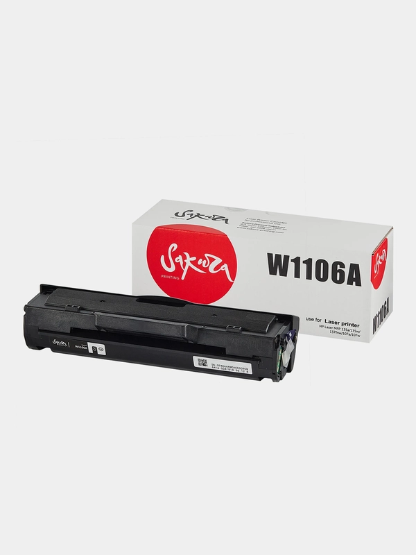 W1106A (106A) Картридж для HP лазерный, черный, 1000 страниц, Sakura
