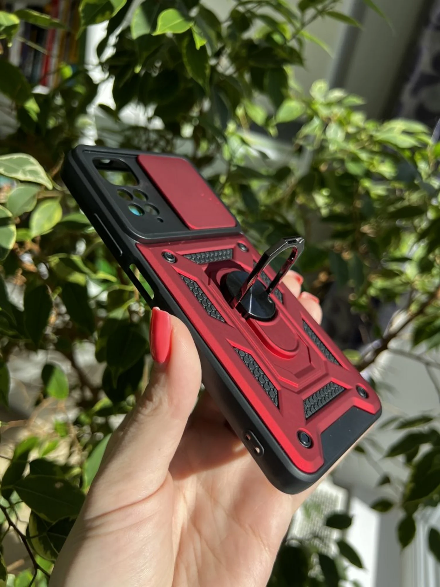 Красный чехол противоударный armors для Xiaomi Redmi Note 11 и Note 11S 4G с защитой камеры