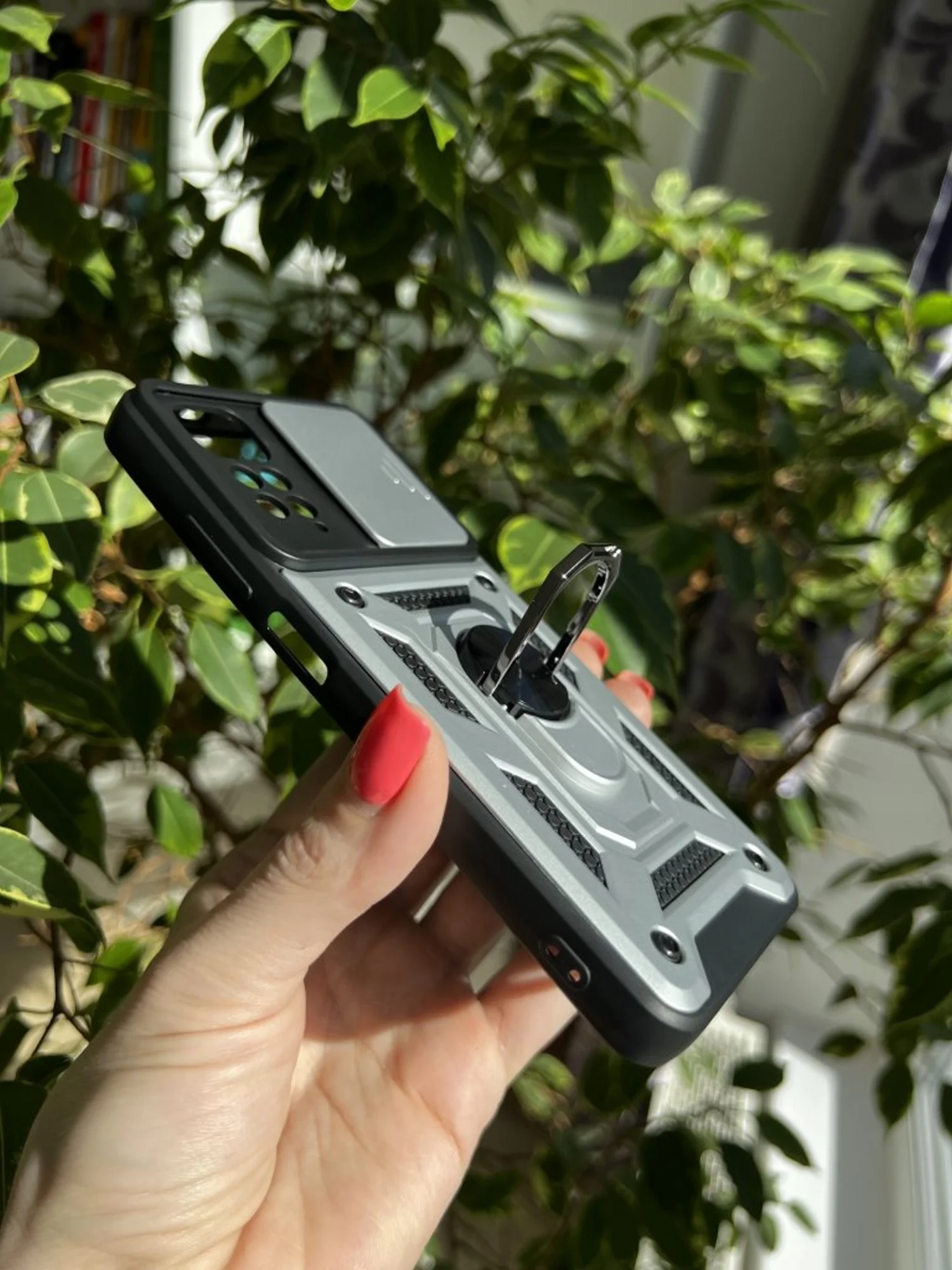 Серебряный чехол противоударный armors для Xiaomi Redmi Note 11 и Note 11S 4G с защитой камеры