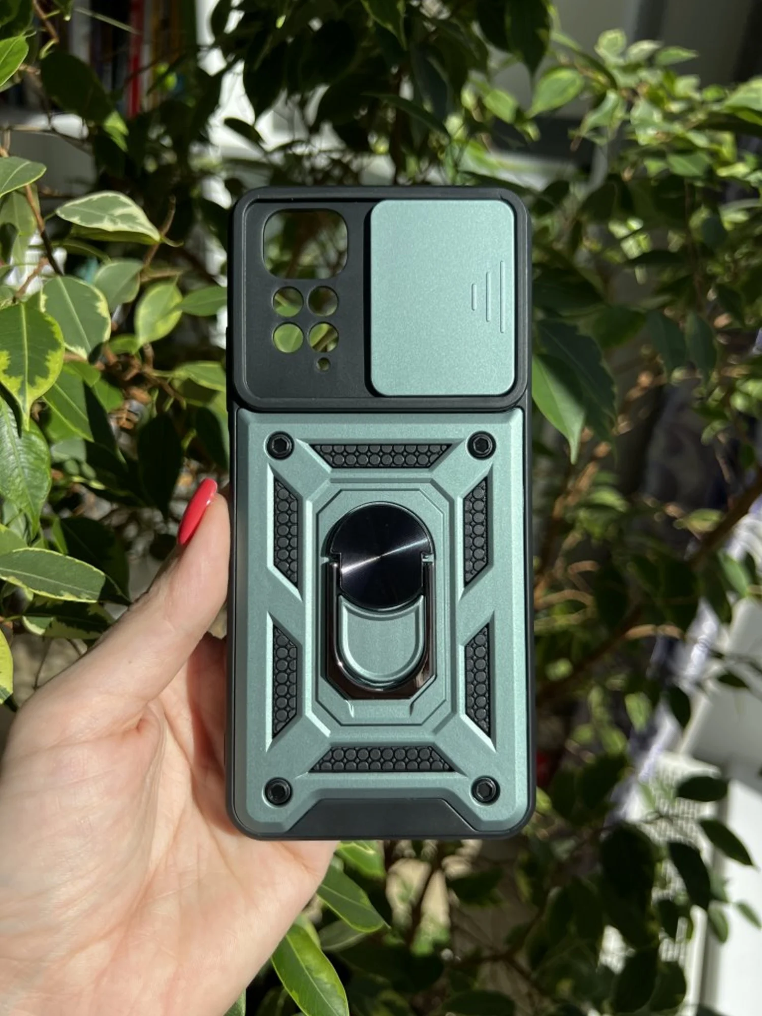 Зеленый чехол противоударный armors для Xiaomi Redmi Note 11 и Note 11S 4G с защитой камеры