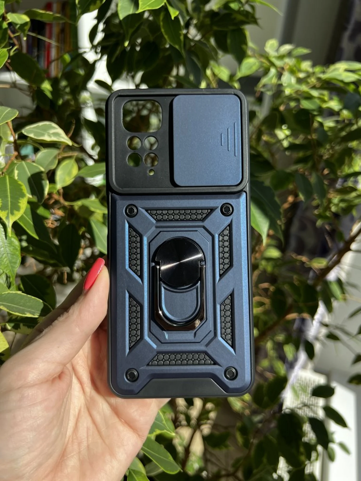 Темно-синий чехол противоударный armors для Xiaomi Redmi Note 11 и Note 11S 4G с защитой камеры