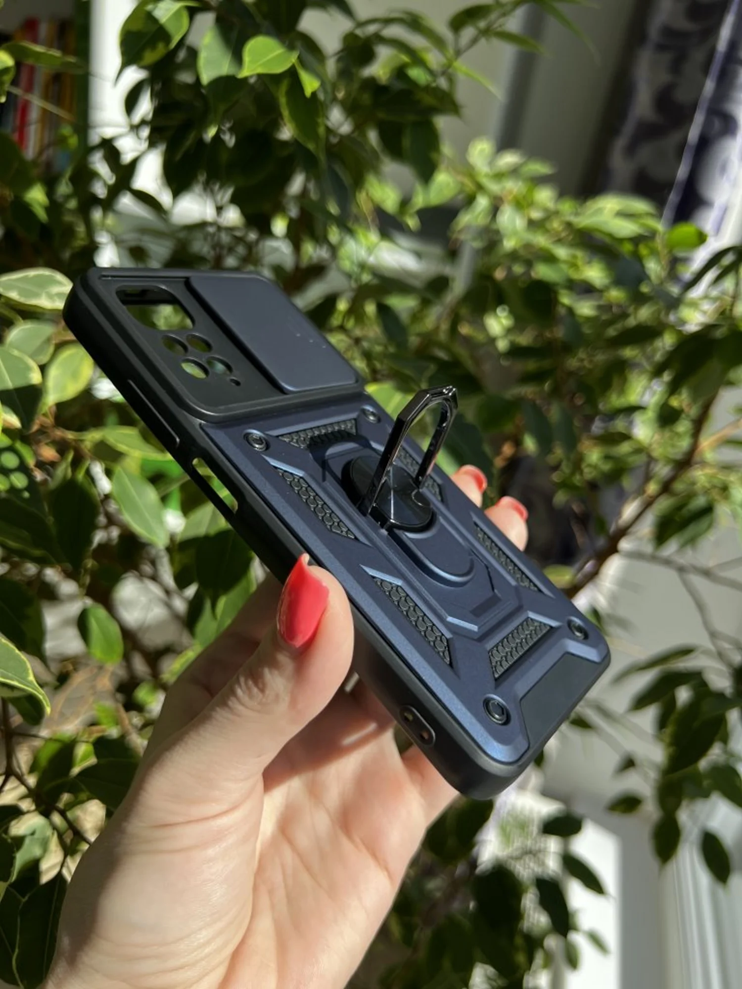 Темно-синий чехол противоударный armors для Xiaomi Redmi Note 11 и Note 11S 4G с защитой камеры