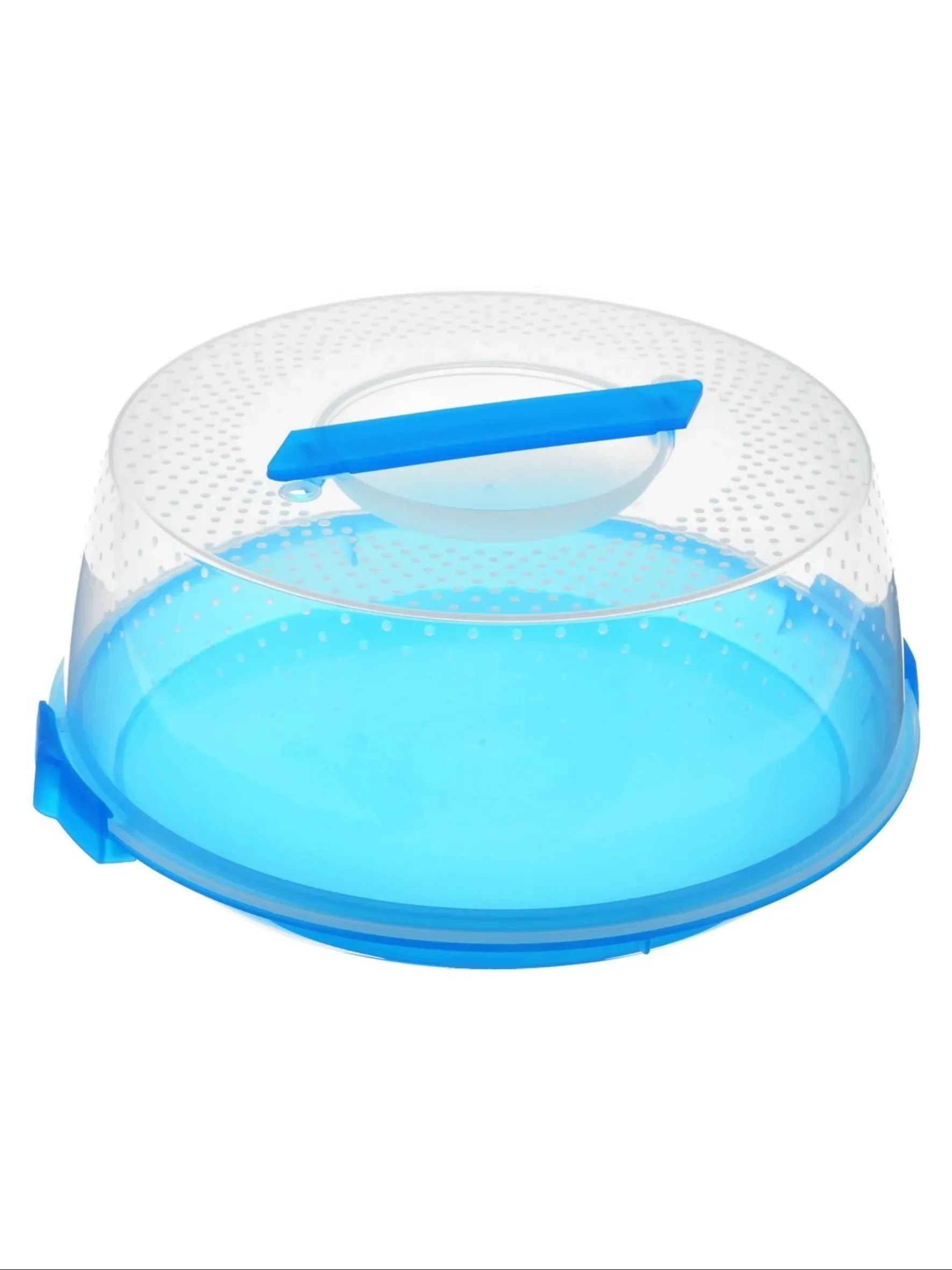 Синий тортница Cosmoplast "Оазис", диаметр 28 см, пластик