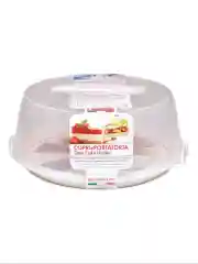 Белый тортница Cosmoplast "Оазис", диаметр 28 см, пластик