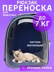 Синий рюкзак переноска для кошек и собак