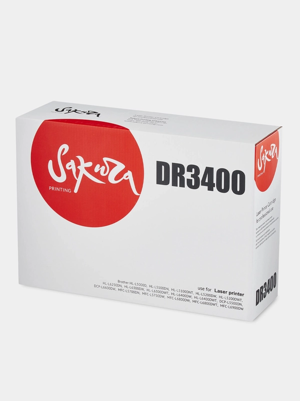 Фотобарабан DR3400 для лазерных принтеров МФУ Brother, цвет черный, 50000 страниц, Sakura