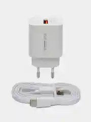 Зарядный комплект для iPhone и Android USB , 18 W, кабель USB - Type-C, быстрая зарядка