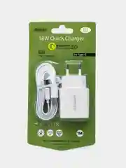Зарядный комплект для iPhone и Android USB , 18 W, кабель USB - Type-C, быстрая зарядка