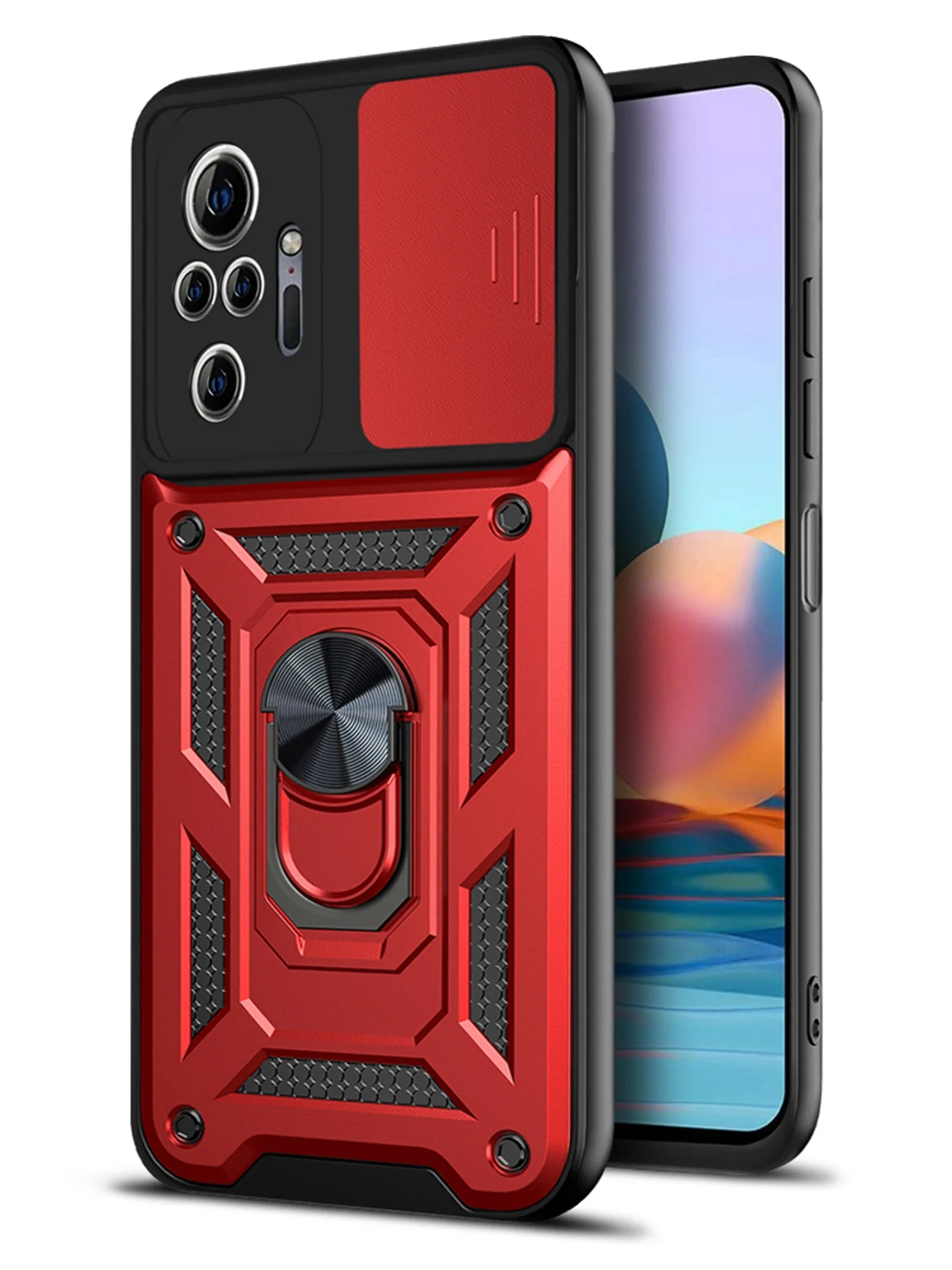Красный чехол противоударный armors для Xiaomi Redmi Note 10 Pro 4G с защитой камеры