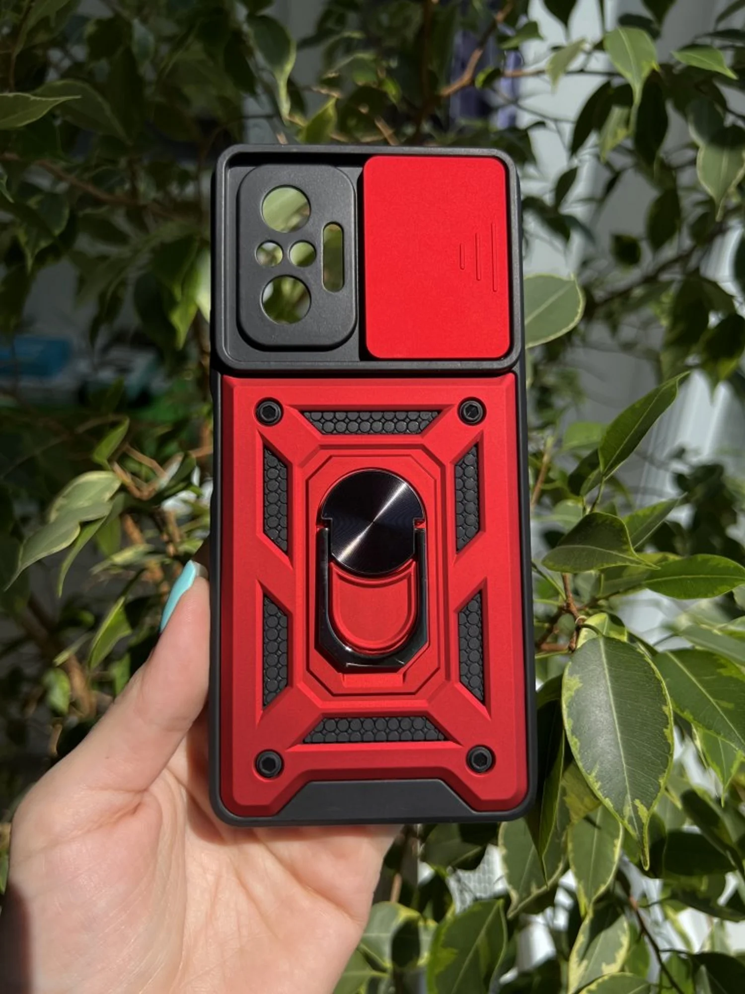 Красный чехол противоударный armors для Xiaomi Redmi Note 10 Pro 4G с защитой камеры